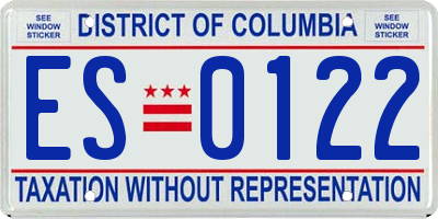 DC license plate ES0122