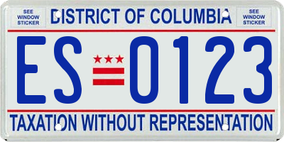 DC license plate ES0123