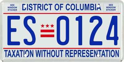 DC license plate ES0124