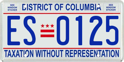 DC license plate ES0125