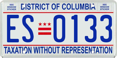 DC license plate ES0133