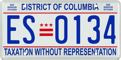DC license plate ES0134