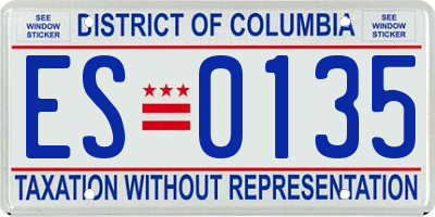DC license plate ES0135