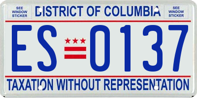 DC license plate ES0137