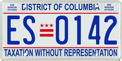 DC license plate ES0142