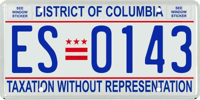 DC license plate ES0143