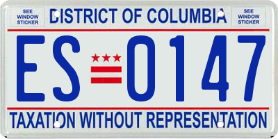 DC license plate ES0147
