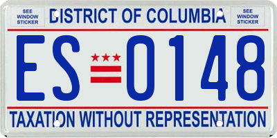DC license plate ES0148