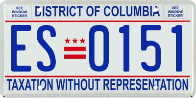 DC license plate ES0151