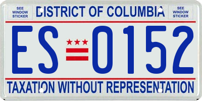 DC license plate ES0152