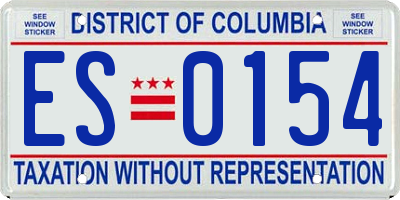 DC license plate ES0154
