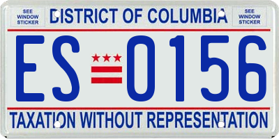 DC license plate ES0156