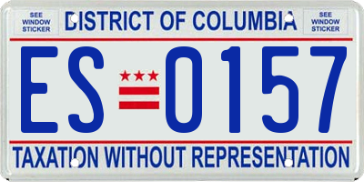 DC license plate ES0157