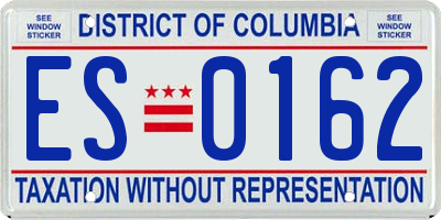 DC license plate ES0162