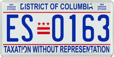 DC license plate ES0163