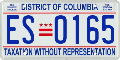 DC license plate ES0165