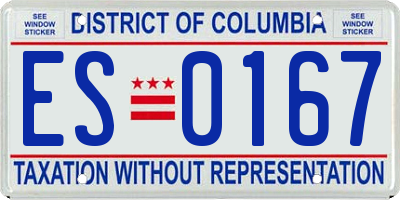 DC license plate ES0167