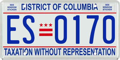 DC license plate ES0170