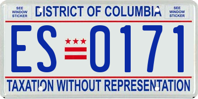 DC license plate ES0171