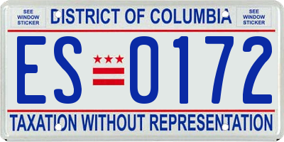 DC license plate ES0172