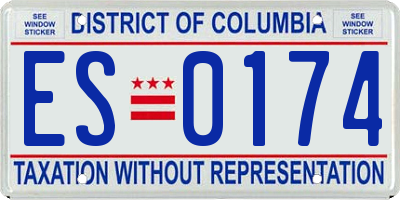 DC license plate ES0174