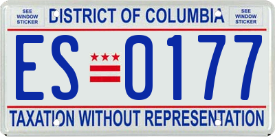DC license plate ES0177
