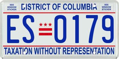DC license plate ES0179