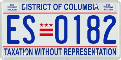 DC license plate ES0182