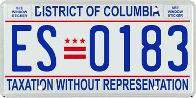 DC license plate ES0183