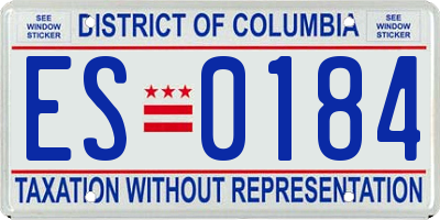 DC license plate ES0184