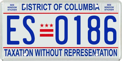 DC license plate ES0186
