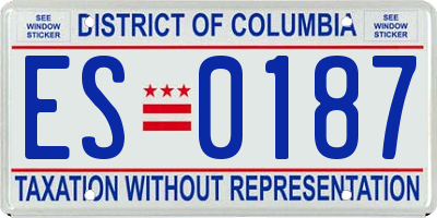 DC license plate ES0187