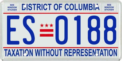 DC license plate ES0188