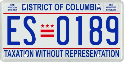 DC license plate ES0189