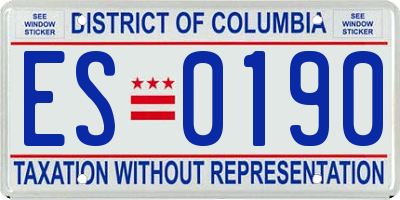 DC license plate ES0190