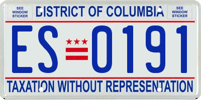 DC license plate ES0191