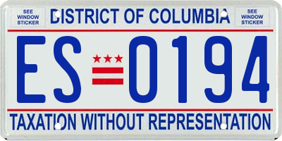 DC license plate ES0194
