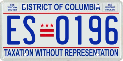 DC license plate ES0196