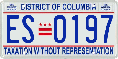 DC license plate ES0197