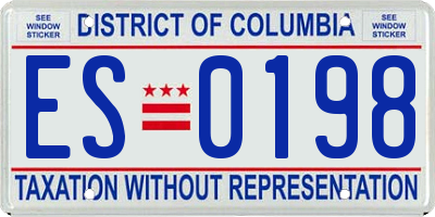 DC license plate ES0198