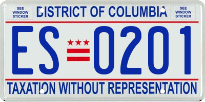 DC license plate ES0201