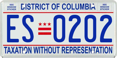 DC license plate ES0202