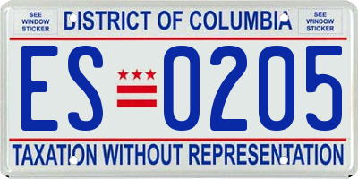 DC license plate ES0205