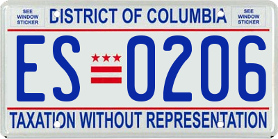 DC license plate ES0206