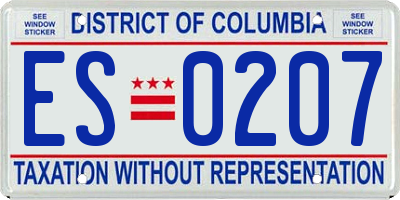 DC license plate ES0207