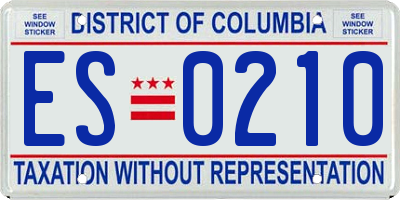 DC license plate ES0210