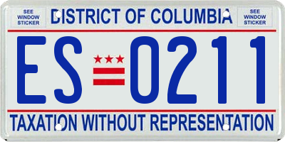 DC license plate ES0211