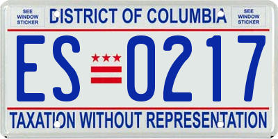 DC license plate ES0217