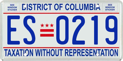 DC license plate ES0219