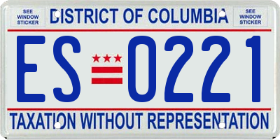 DC license plate ES0221